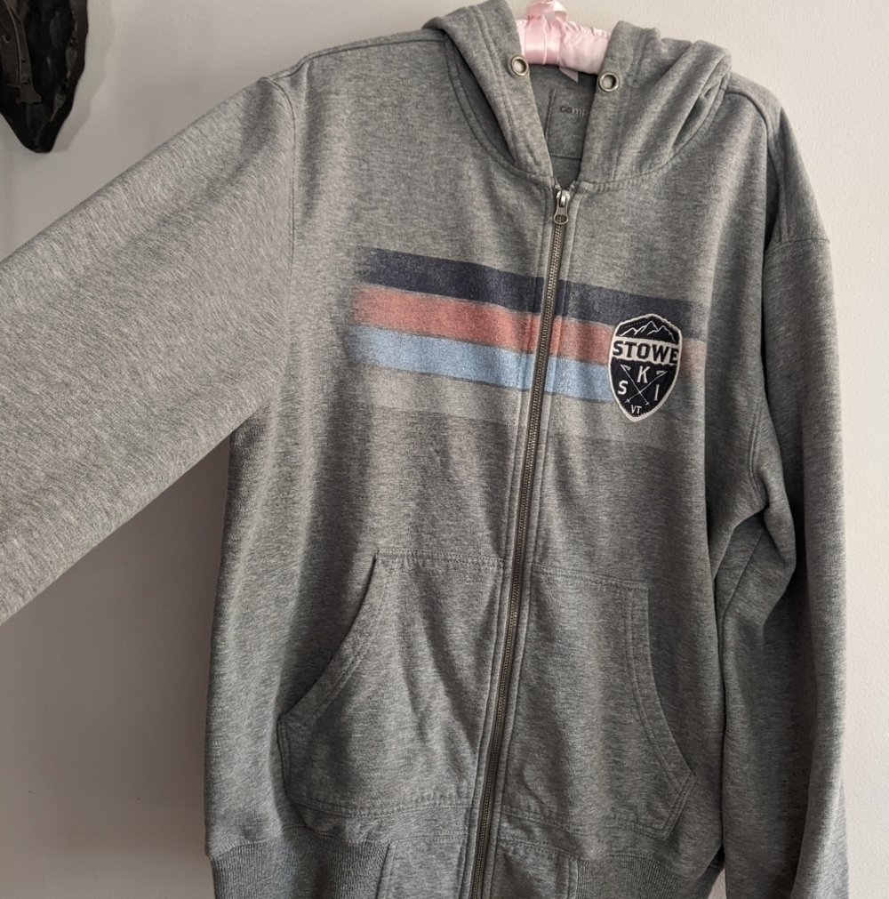 Camp David Stowe Vermont Ski Hoodie Sweatshirt Full Zip Large